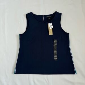 Navy Sleeveless Shell Top